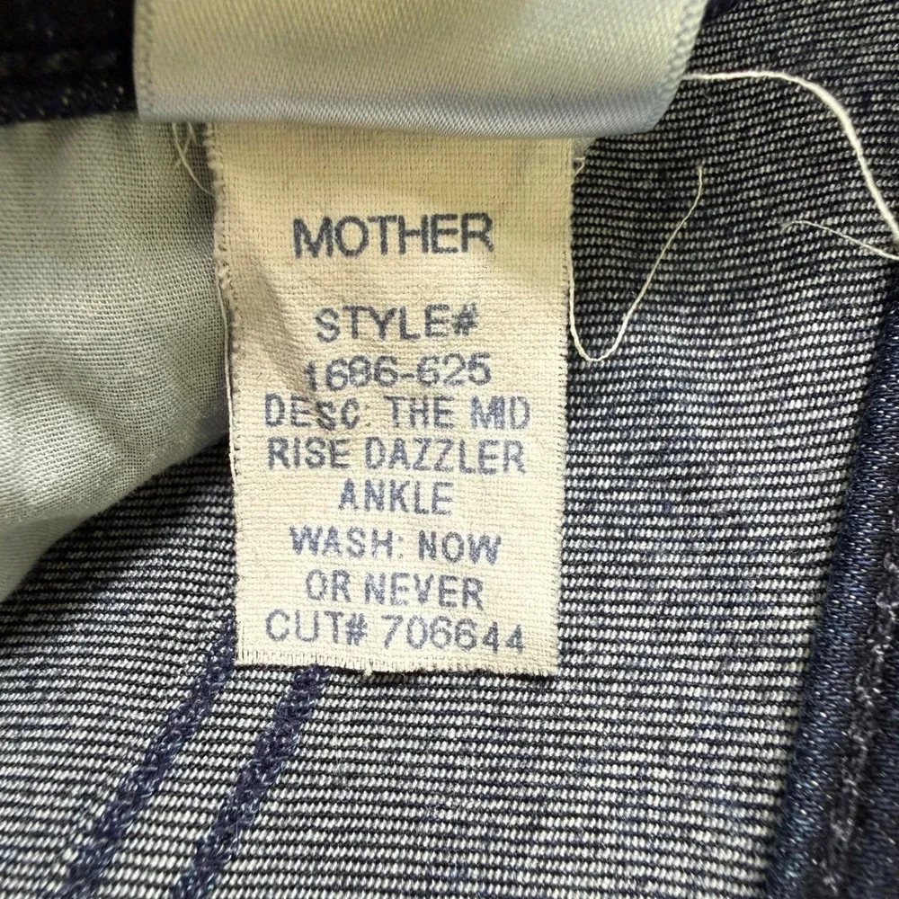 Mother Jeans The Mid Rise Dazzler Ankle Women 26 Now Or Never Dark Wash Straight